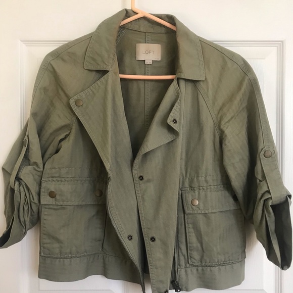 Green Cropped Cargo Jacket - Picture 1 of 3